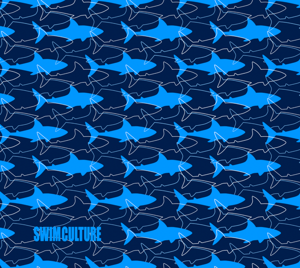 Sharks Atlantic Blue White Fluffy Blanket